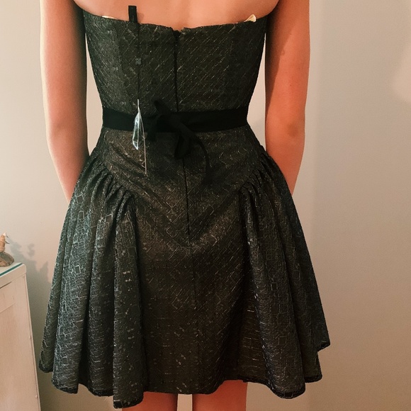 Black and Silver Strapless Dress - Picture 2 of 3